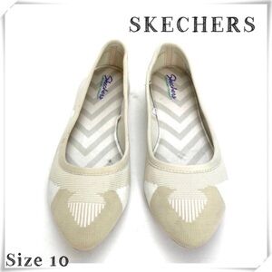 SKECHERS Cleo-Wham Knit Memory Foam Ballet Flats in Ivory National